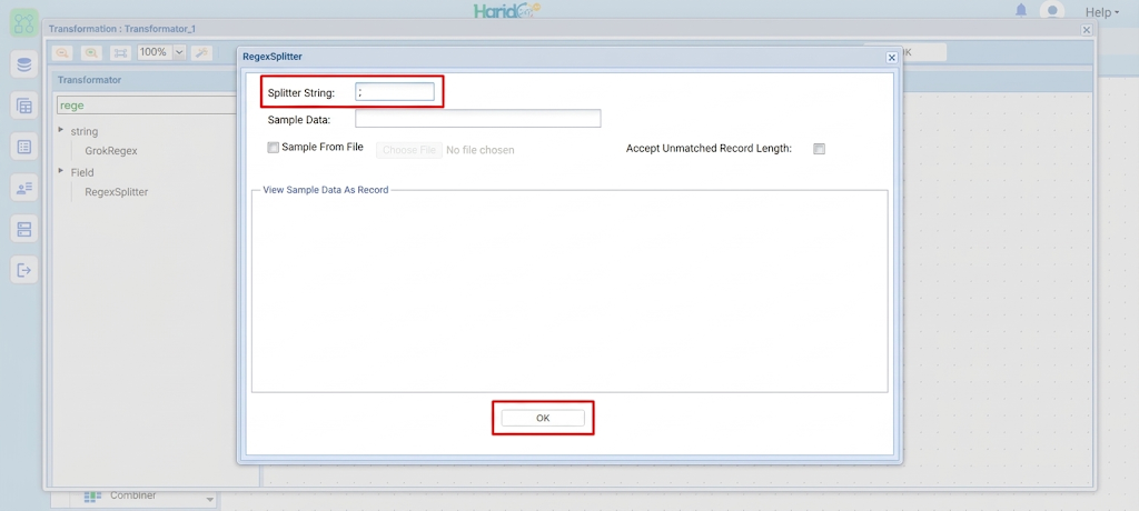 Konfigurasi Splitter String dengan tanda semicolon