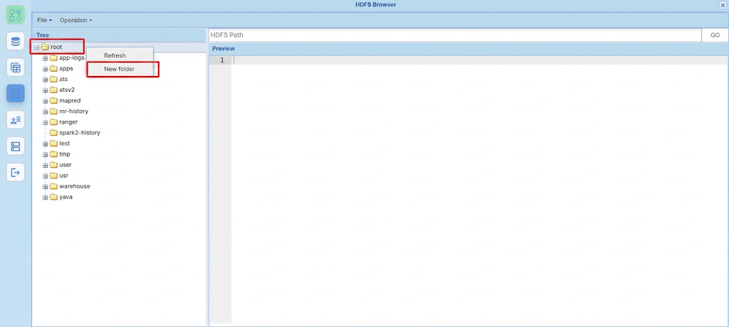 Menu klik kanan pada folder root dengan pilihan New Folder