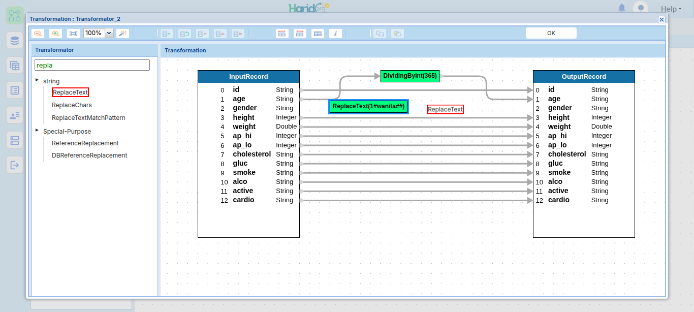 Penempatan ReplaceText kedua
