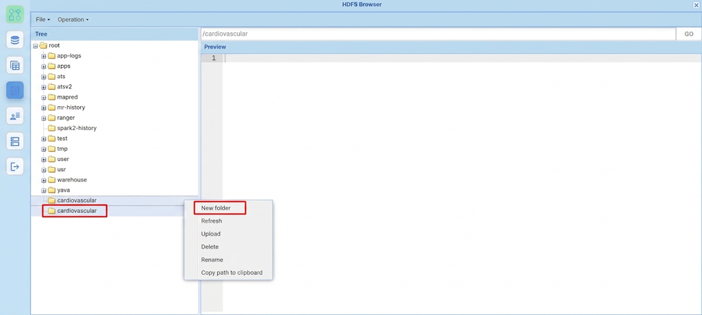 Menu klik kanan pada folder cardiovascular untuk membuat sub-folder
