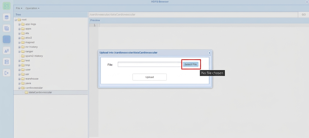 Dialog pemilihan file dari direktori lokal